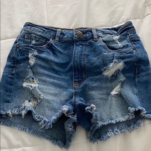 aeropostale high waisted denim shorts size 2